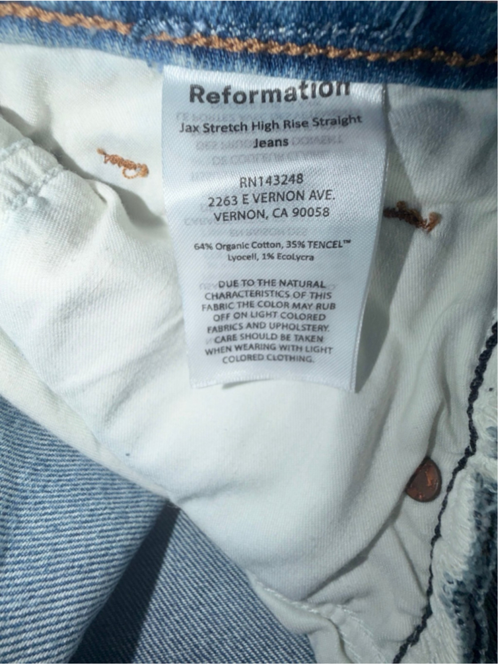 Reformation Jax Straight High Rise Jeans - Picture 4 of 5